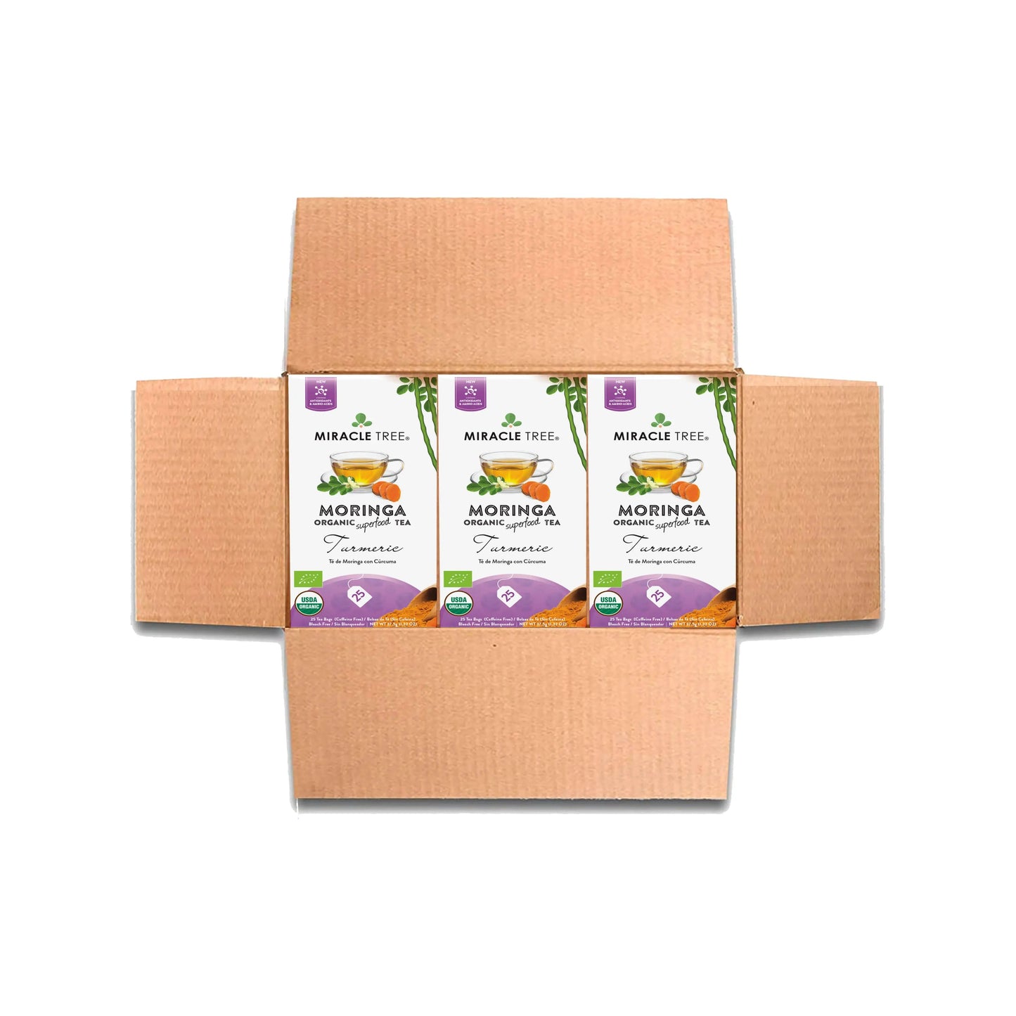Organic Moringa Tea - Turmeric - Caffeine-Free Herbal Tea