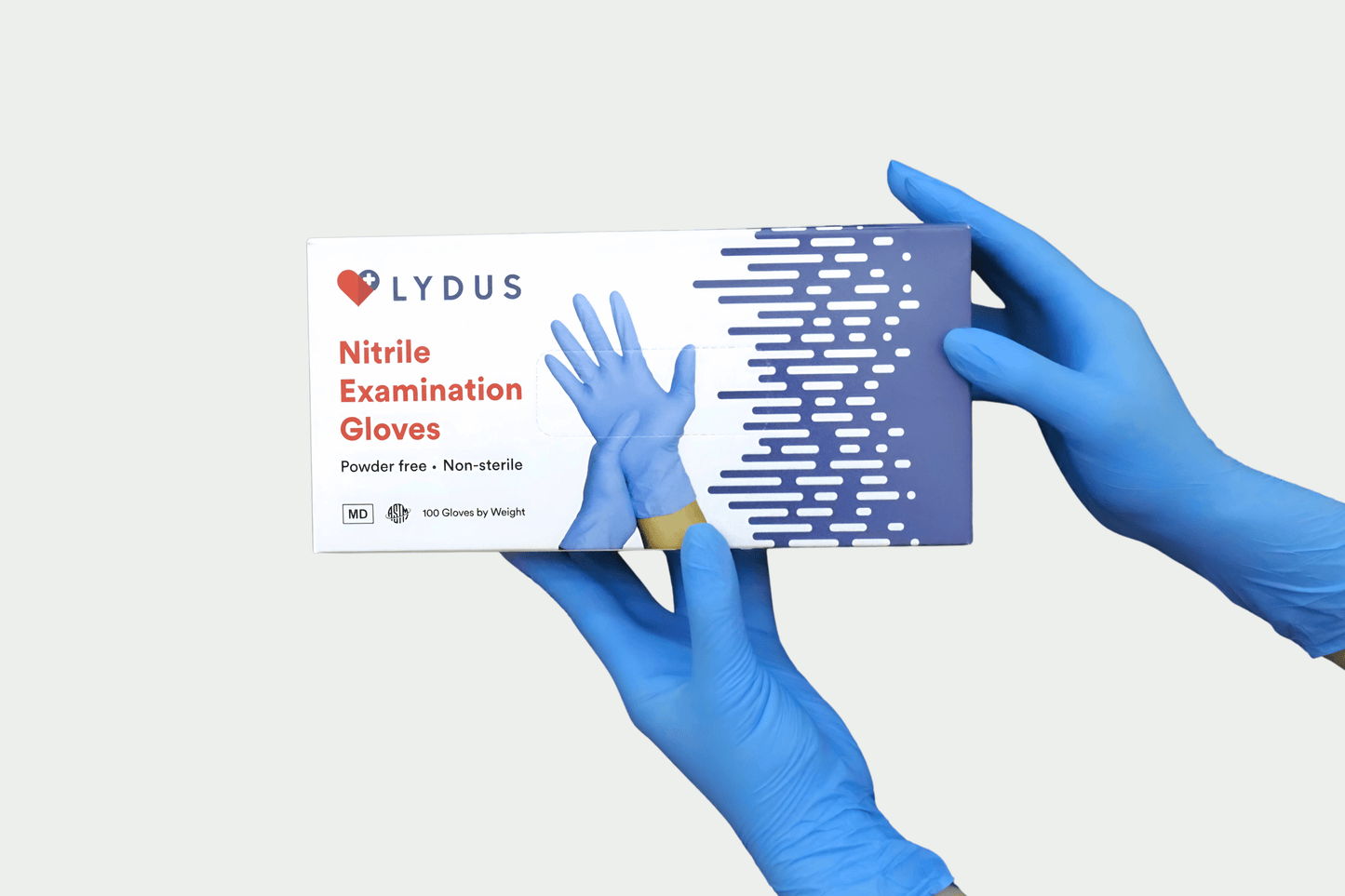 Lydus 5mil Blue Nitrile Examination Disposable Gloves (LBN5), Case of 1000 Wholesale, 5mil (ASTM D6319, FDA 510k)