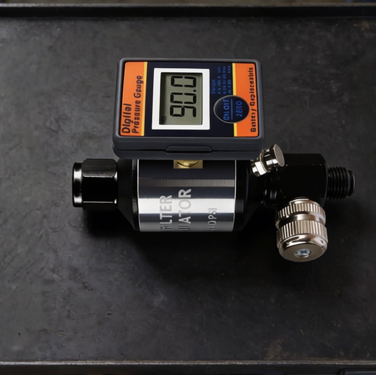 Professional 2-in-1 Air Filter System - 160 PSI Digital Regulator with Water Separator (AI303-R2)